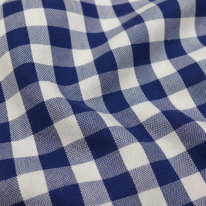 Ferrecci Blue and White Check Slim Fit Cutaway Collar Cotton Dress Shirt
