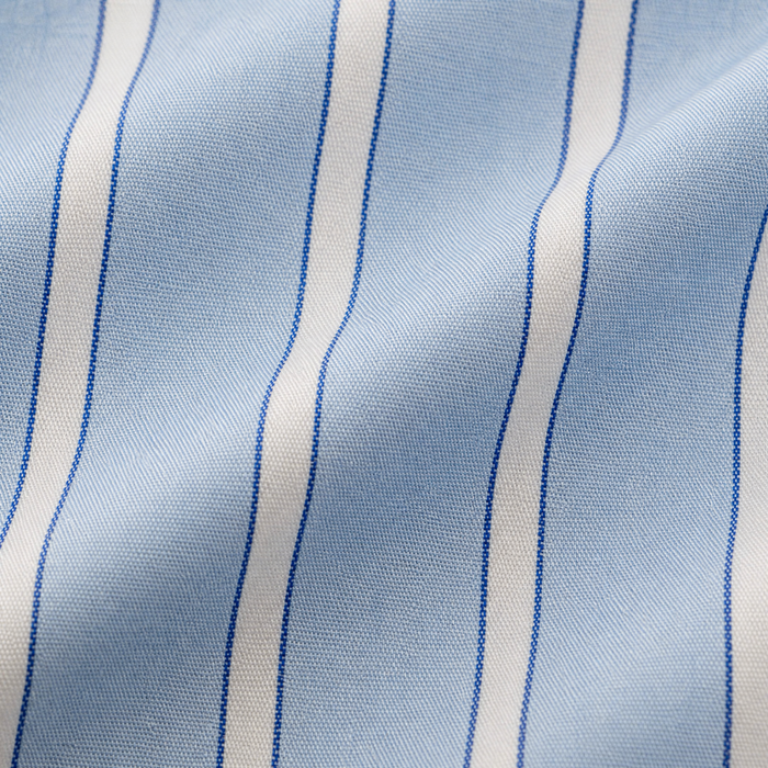 Ferrecci Light Blue Striped Slim Fit Cutaway Collar Cotton Dress Shirt