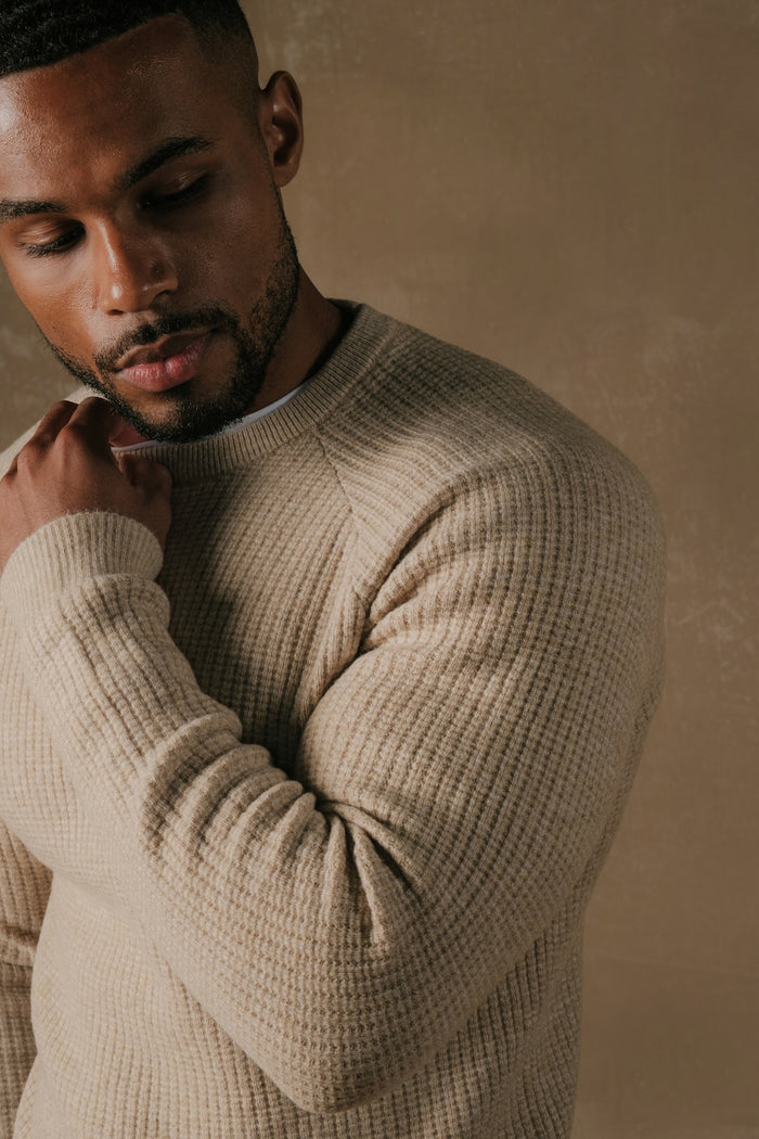 Fisherman Crew Neck Sweater in Neutral - TAILORED ATHLETE - USA