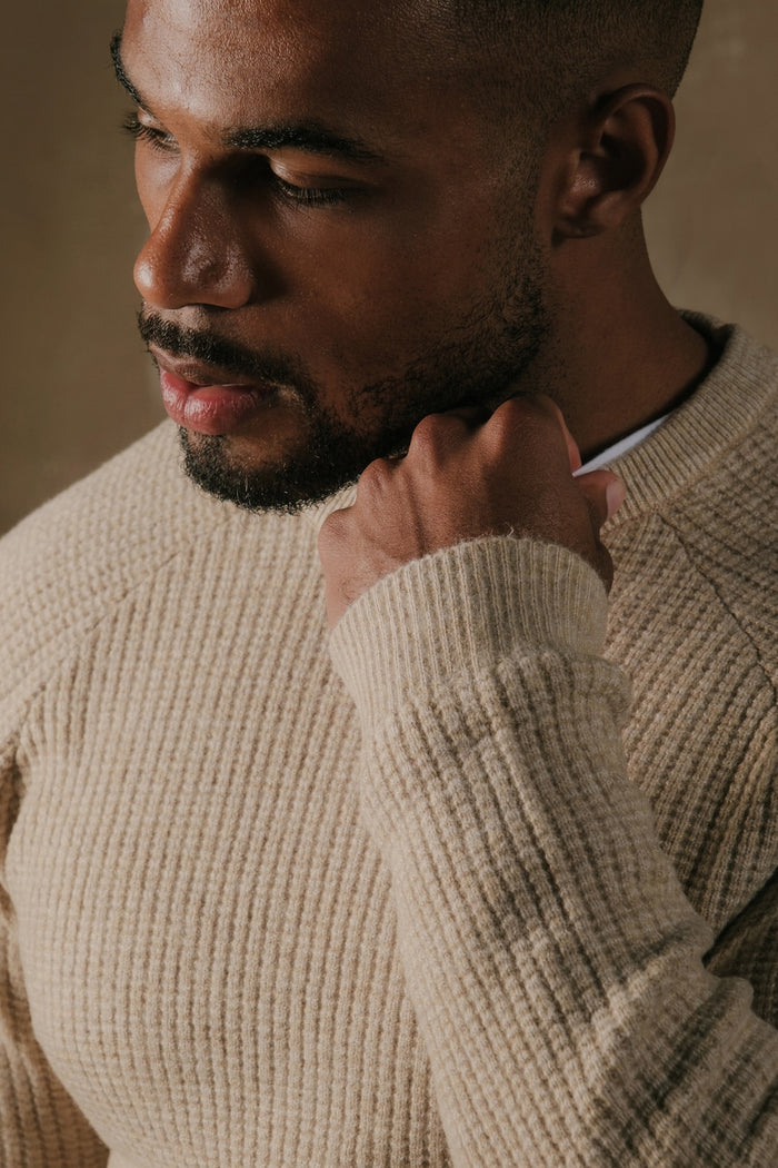 Fisherman Crew Neck Sweater in Neutral - TAILORED ATHLETE - USA