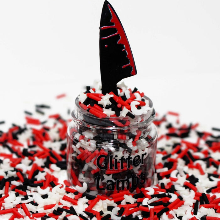Friday The  13th Halloween Clay Sprinkle Glow In The Dark Mix by GlitterLambs.com