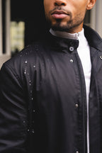 Funnel Neck Shower Resistant Coat in Black - TAILORED ATHLETE - USA