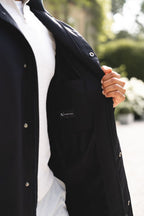 Funnel Neck Shower Resistant Coat in Black - TAILORED ATHLETE - USA