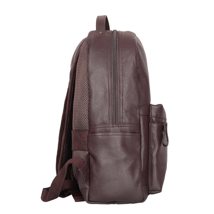 Brown Genuine Leather Backpack for Men and Women for Travel and Everyday Use-sdie view