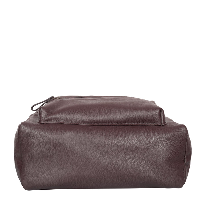 Brown Genuine Leather Backpack for Men and Women for Travel and Everyday Use-bottom view