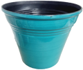 Glazed Ribbed Plastic Planter, 12 in