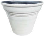 Glazed Ribbed Plastic Planter, 12 in