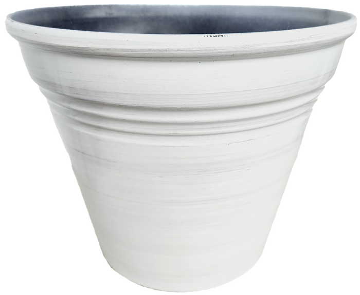 Glazed Ribbed Plastic Planter, 12 in