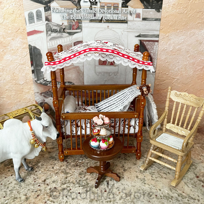 Gopal's Monkeys - Canopy Crib - Walnut Finish