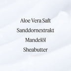 Santaverde Hand Cream Textur – Detailaufnahme der cremigen Aloe Vera Handpflege, mit Hauptinhaltsstoffen
