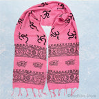 Hand Woven-Natural-Om- Block Print Chadar-Choose Color