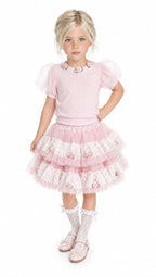 Harlow Pink Embroidered Tulle Skirt - Petite Maison Kids