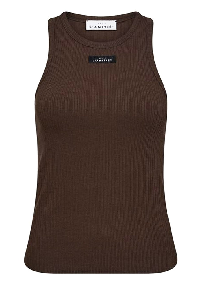 HAUTE L’AMITIÉ Rib Badge Tank - Mocca