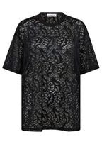 HAUTE L'AMITIE Summer Lace Loose Tee - Black