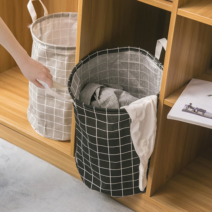 HD650 - Black Checkered Foldable Laundry Basket