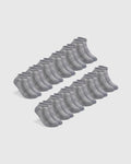 Heather Gray Ankle Socks 12-Pack neatly arranged in two rows.
