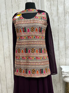 Heavy embroidery work sharara suit