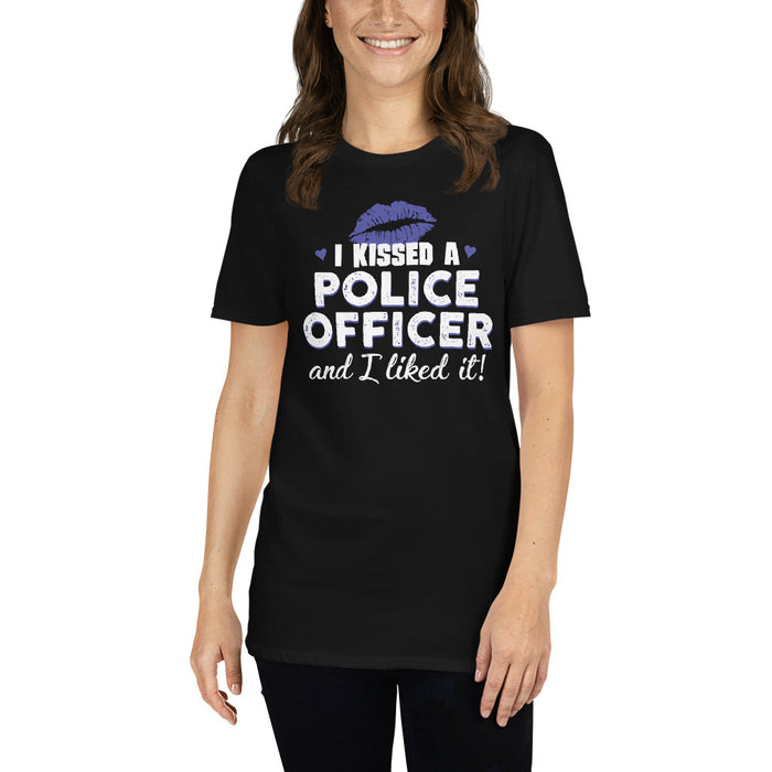 "I Kissed A Police Officer" - Blue lips - Women's Shirt - HM1