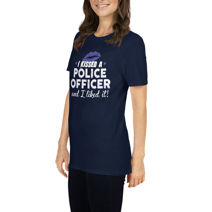 "I Kissed A Police Officer" - Blue lips - Women's Shirt - HM1