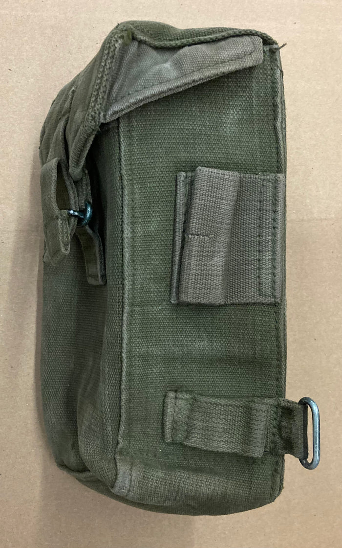 British P58 Left Side Ammunition Pouch – Cold War Era Surplus Cotton Canvas Web Equipment