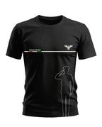 Black t-shirt with Indian Police text, eagle emblem, and saluting officer outline graphic