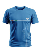 Blue men's t-shirt with Indian Police text, saluting officer graphic, and eagle emblem.