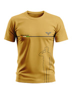 Yellow crew neck t-shirt with 'Indian Police' text, police badge, and saluting officer graphic.