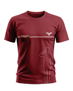 Maroon men's t-shirt with Indian Police text, eagle emblem, and saluting officer outline graphic