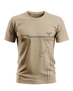 Beige men's t-shirt featuring Indian Police text, eagle emblem, and saluting officer outline.