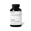 A black bottle of Inositol dietary supplement by Momentous featuring sleep and cognitive support, designed for wellness and mood regulation.