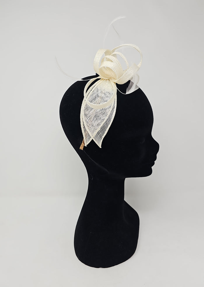 Ivory Looped Feather Hairband Fascinator
