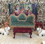 Jeweled Divine Couple Golden Throne- Green