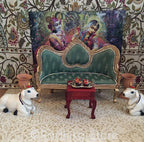 Jeweled Divine Couple Golden Throne- Green