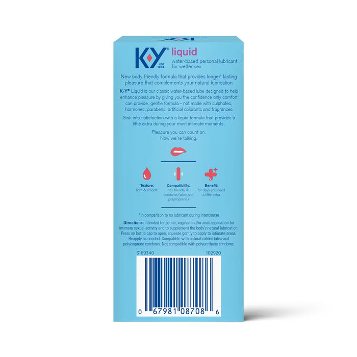 K-Y Liquid Personal Lubricant – 2.4 Fl Oz – 24 Pack