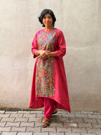 Kalamkari Applique Silk Kurta Set