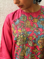 Kalamkari Applique Silk Kurta Set