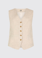 Killaloe Women's Linen Wasitcoat - Oatmeal