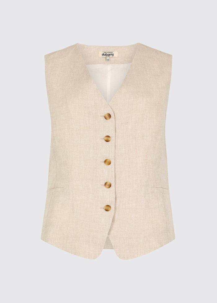 Killaloe Women's Linen Wasitcoat - Oatmeal