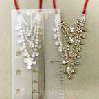 Krishna Dots - Orange and Diamond - Multi Strand - Rhinestone Deity Necklace