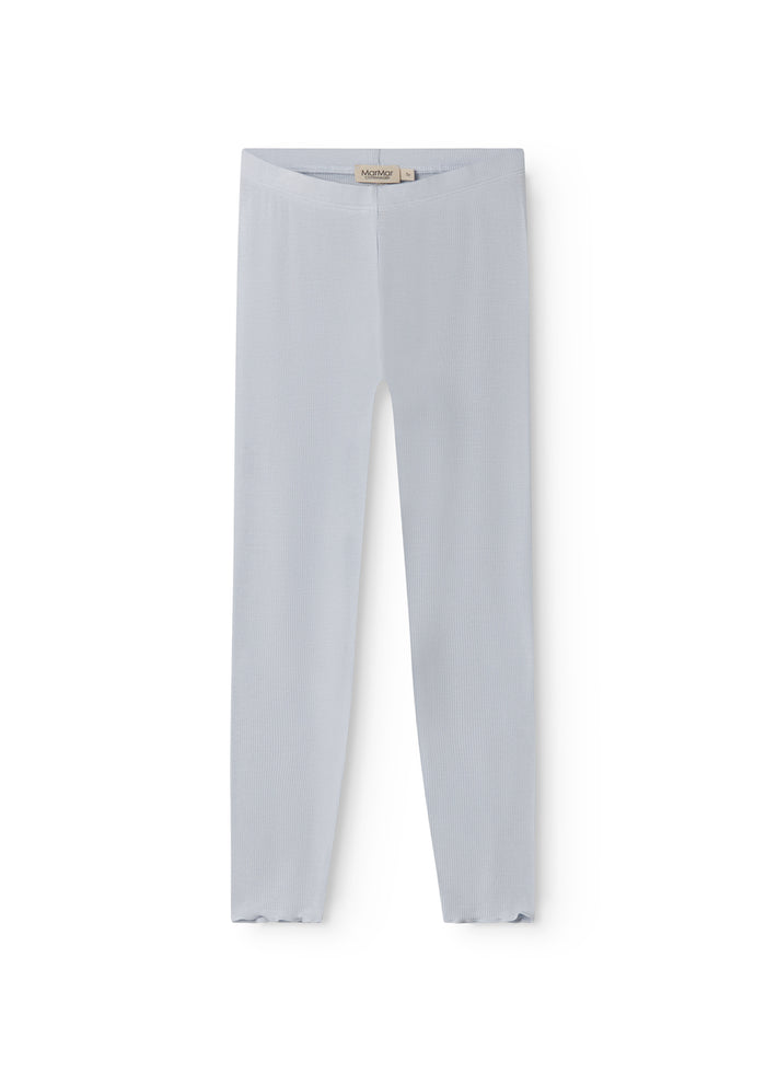 Lyseblå leggings med flad linning og smal pasform