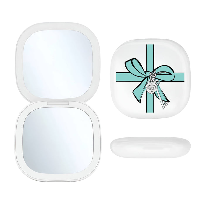 LED Compact Mirror - Blue Bow