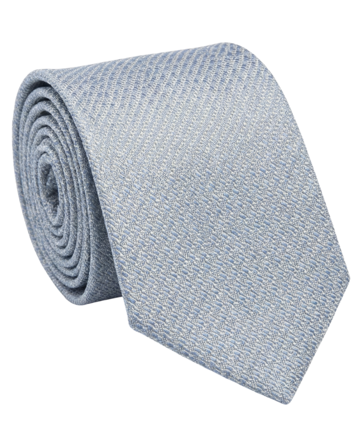 Letteriello Aqua Blue Woven Grenadine Silk Neck Tie
