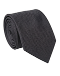 Letteriello Black Italian Silk Neck Tie with Micro Textured Weave