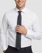 Letteriello Black Italian Silk Neck Tie with Micro Textured Weave