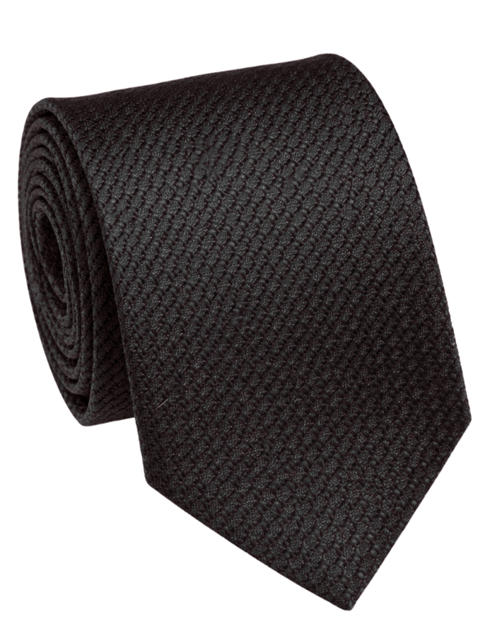 Letteriello Black Woven Grenadine Silk Neck Tie - The Suit Depot