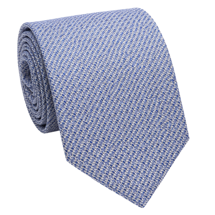 Letteriello Cadet Blue Woven Grenadine Silk Neck Tie