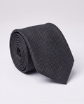 Letteriello Charcoal Black & White intersecting lines Italian Silk Neck Tie