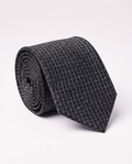 Letteriello Jacquard Weave Black Italian Silk Neck Tie