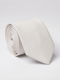 Letteriello Micro Geometric White Italian Silk Neck Tie