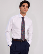 Letteriello Navy Blue with Multicolor Paisley Pattern Italian Silk Neck Tie